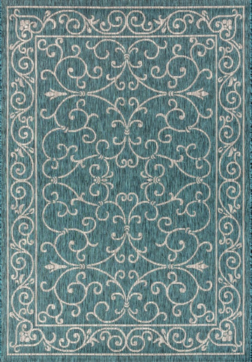 Charleston Vintage Filigree Textured Weave Indoor/outdoor Area Rug